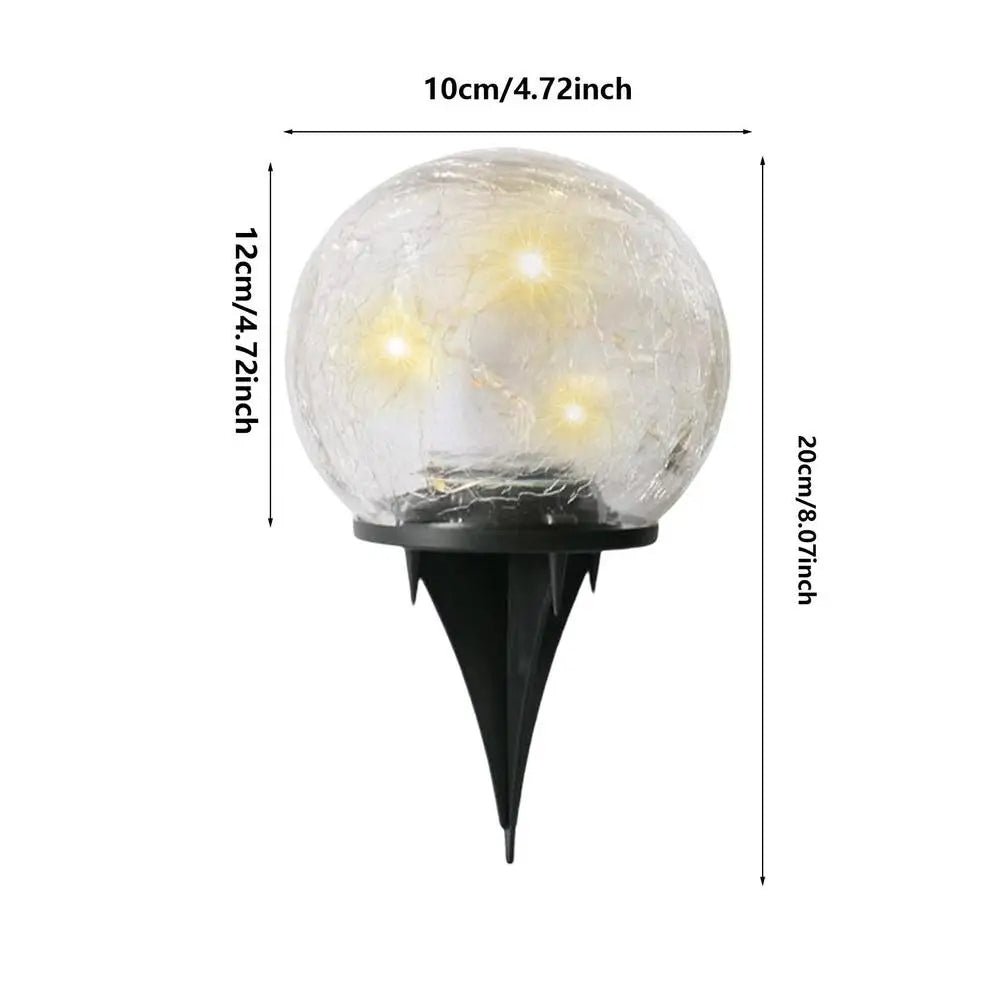 Solar Garden Globe Lights – Cracked Glass Orbs for a Magical Garden Glow