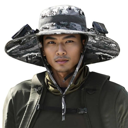 Solar-Powered Fan Cap – Portable Fisherman Hat with Built-In Fan for Camping, Hiking, and Fishing Adventures