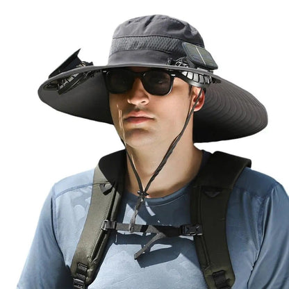 Solar-Powered Fan Cap – Portable Fisherman Hat with Built-In Fan for Camping, Hiking, and Fishing Adventures