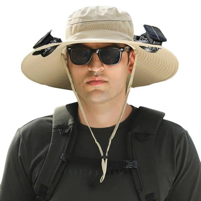 Solar-Powered Fan Cap – Portable Fisherman Hat with Built-In Fan for Camping, Hiking, and Fishing Adventures
