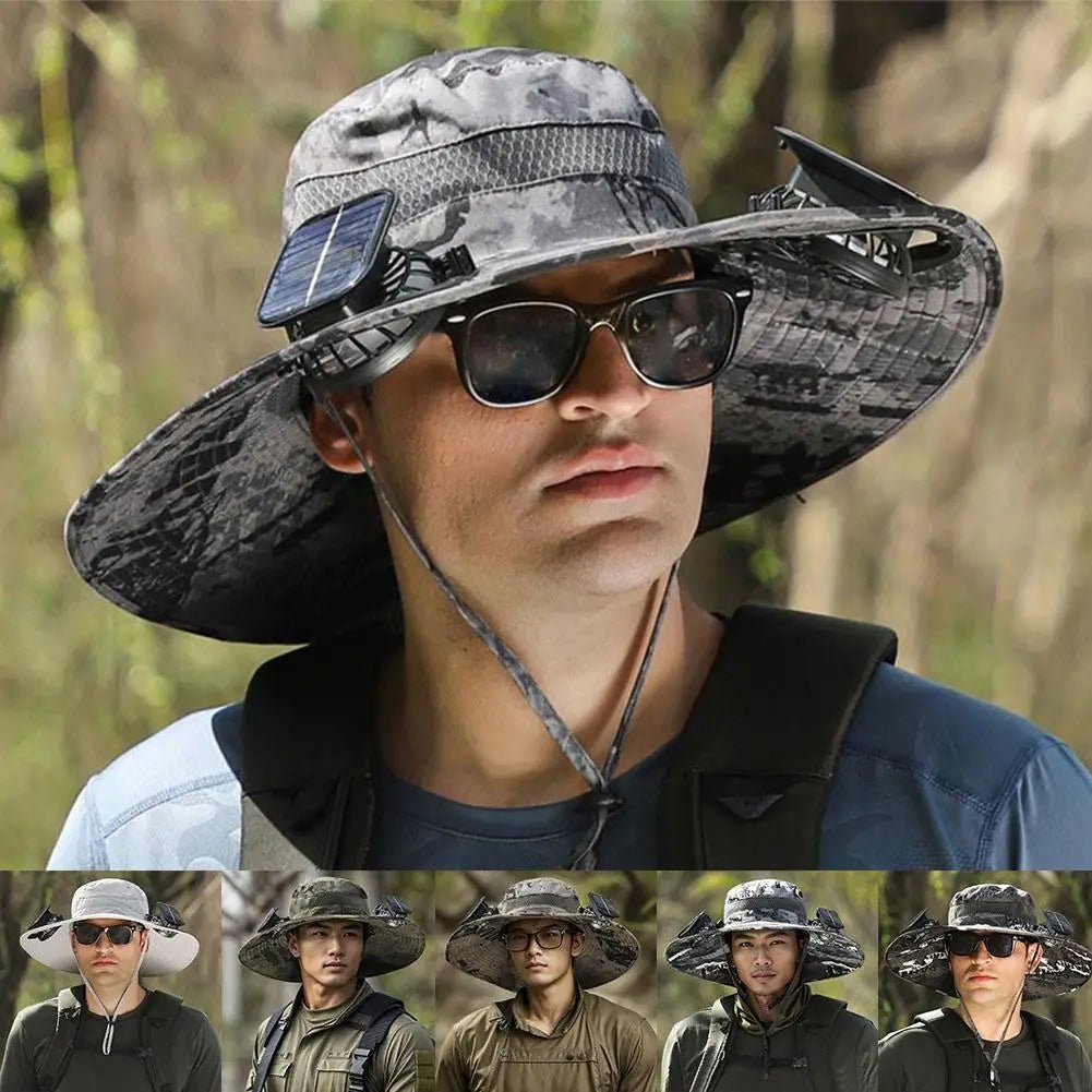 Solar-Powered Fan Cap – Portable Fisherman Hat with Built-In Fan for Camping, Hiking, and Fishing Adventures