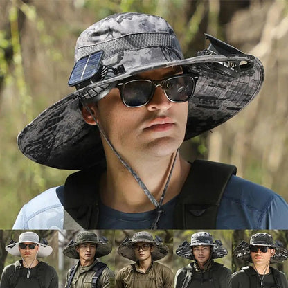 Solar-Powered Fan Cap – Portable Fisherman Hat with Built-In Fan for Camping, Hiking, and Fishing Adventures
