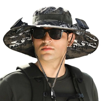 Solar-Powered Fan Cap – Portable Fisherman Hat with Built-In Fan for Camping, Hiking, and Fishing Adventures