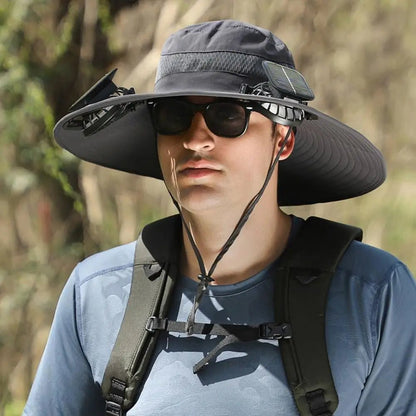 Solar-Powered Fan Cap – Portable Fisherman Hat with Built-In Fan for Camping, Hiking, and Fishing Adventures