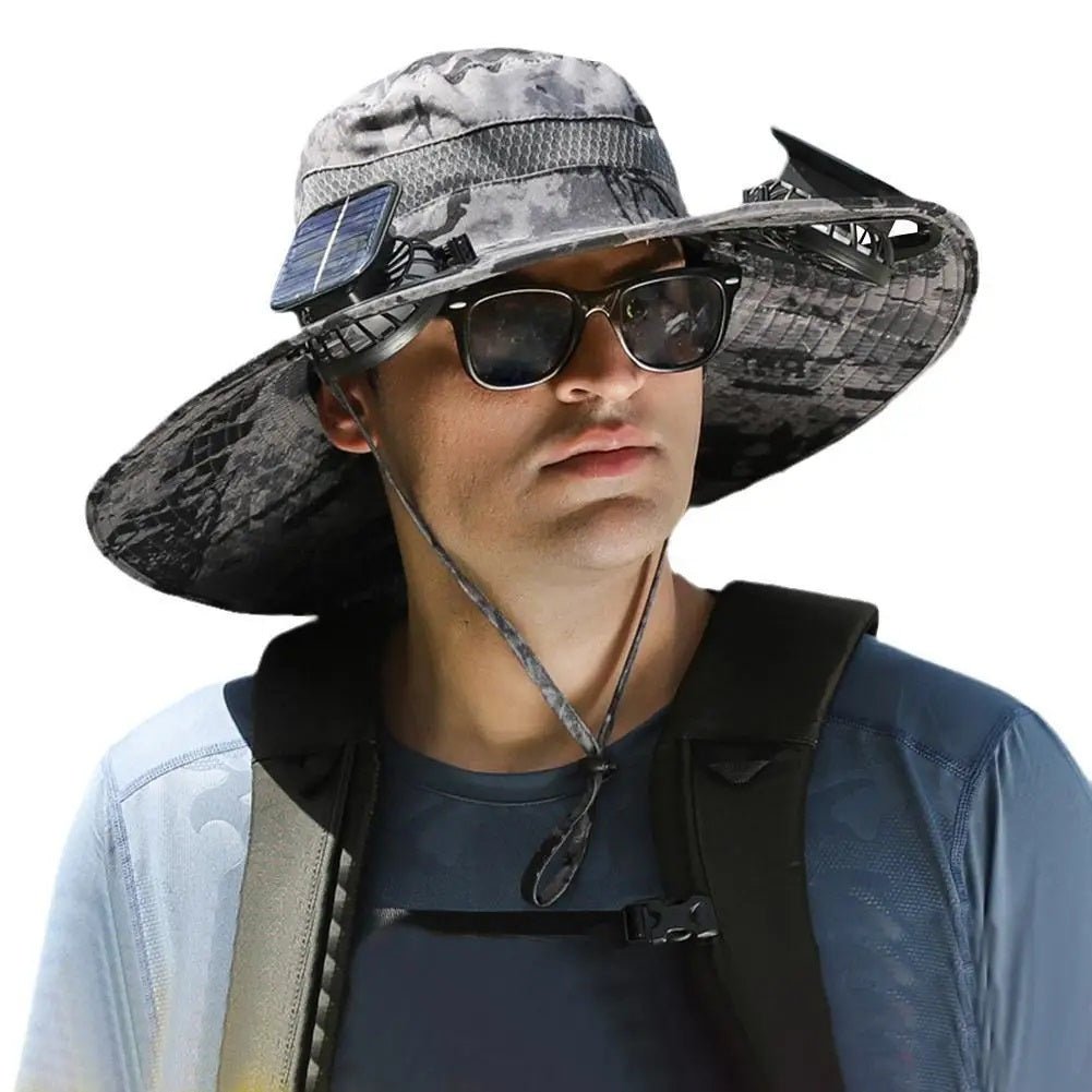 Solar-Powered Fan Cap – Portable Fisherman Hat with Built-In Fan for Camping, Hiking, and Fishing Adventures