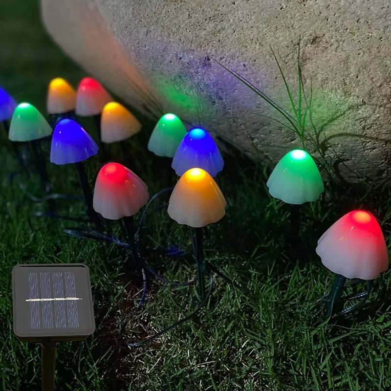 Solar-Powered Garden Mushroom Fairy Lights – IP65 Waterproof LED Garland for Enchanting Garden, Patio & Pathway Décor