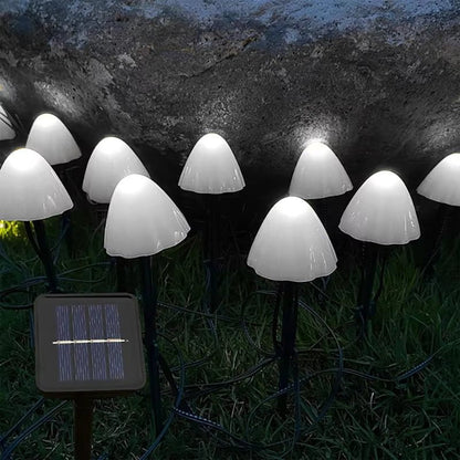 Solar-Powered Garden Mushroom Fairy Lights – IP65 Waterproof LED Garland for Enchanting Garden, Patio & Pathway Décor