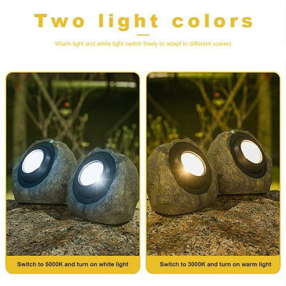 Solar Powered Light Simulation Stone Lamp - Waterproof Solar Powered Rock Light, Landscaping Spotlights