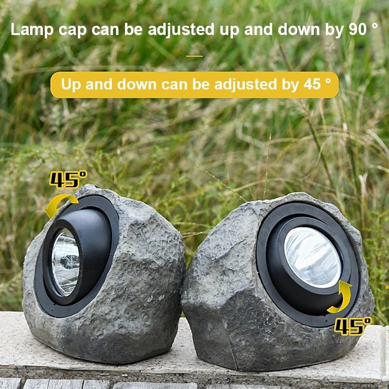 Solar Powered Light Simulation Stone Lamp - Waterproof Solar Powered Rock Light, Landscaping Spotlights