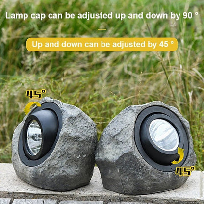 Solar Powered Light Simulation Stone Lamp - Waterproof Solar Powered Rock Light, Landscaping Spotlights
