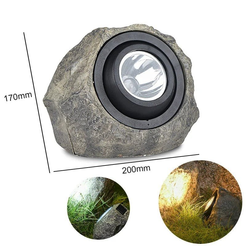 Solar Powered Light Simulation Stone Lamp - Waterproof Solar Powered Rock Light, Landscaping Spotlights