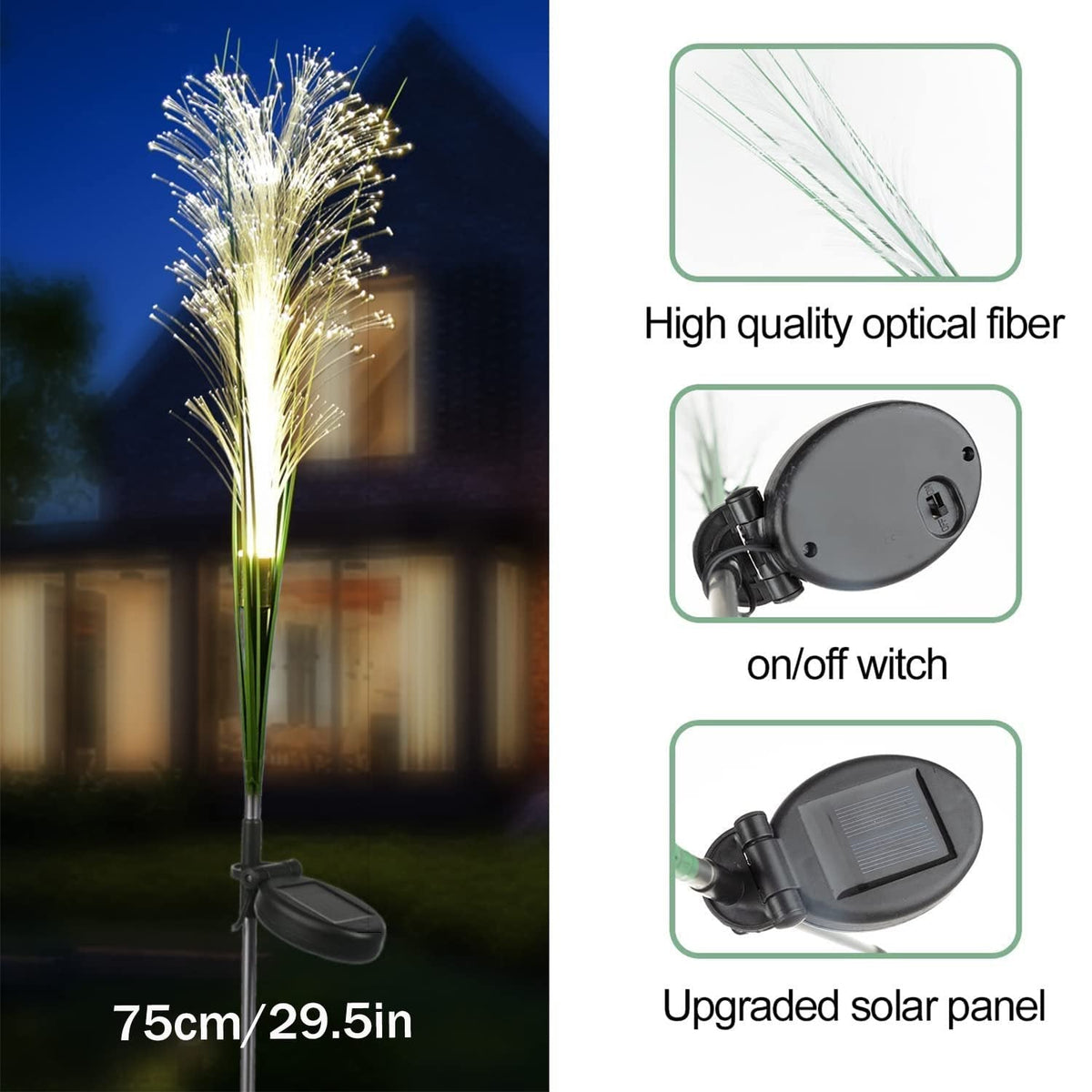Solar Reed Garden Light - LED Solar Garden Lights Outdoor Waterproof Reed Light