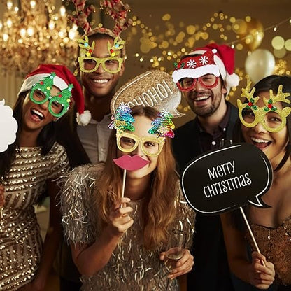 Sparkly Christmas Party Glasses - Accessories Costume Eyeglasses for Christmas Parties