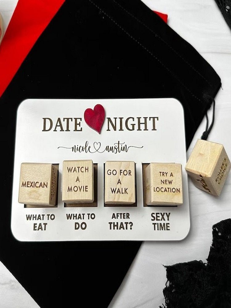 Valentines Day Spice Up Date Night Dice Game – After Dark Wooden Dice Game for Couples, Perfect for Romantic Anniversaries