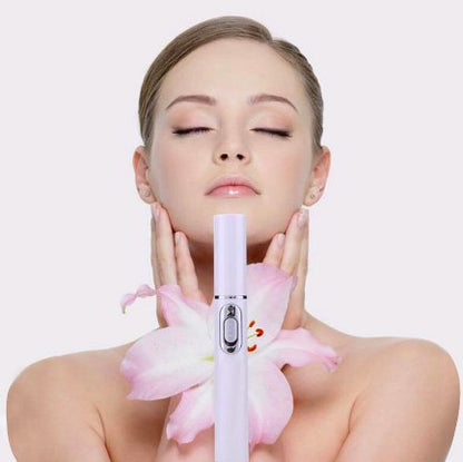 Blue LED Beauty Pen - Slim Handheld Wand with Warming Metal Tip