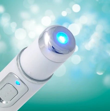 Blue LED Beauty Pen - Slim Handheld Wand with Warming Metal Tip