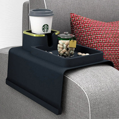 Spill-Proof Silicone Sofa Armrest Tray with Cup Holder – Ultimate Couch Organizer & Drink Holder for Effortless Comfort