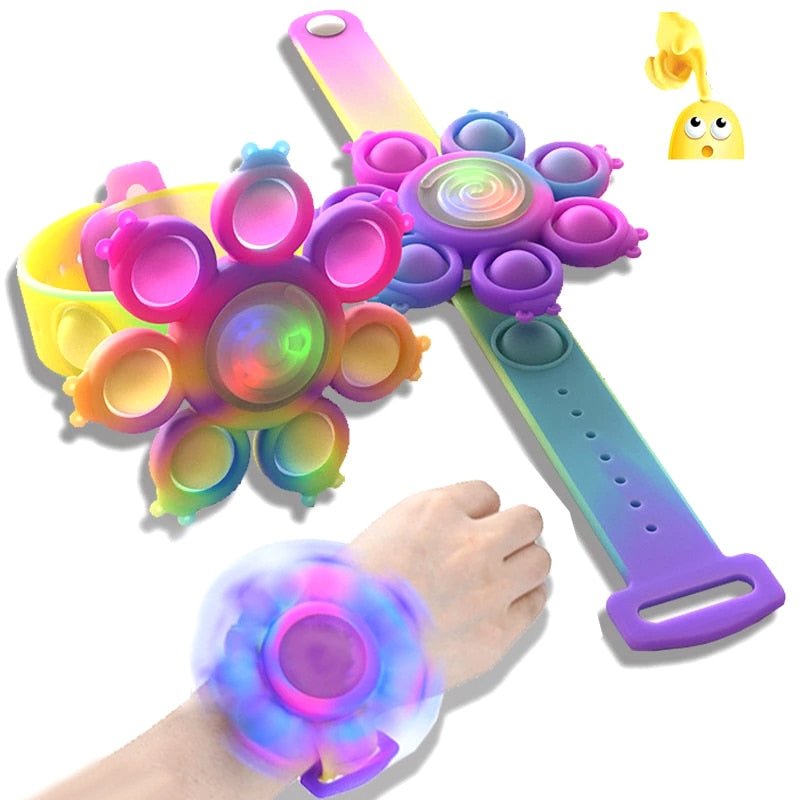 Spinning Pop Bubble Bracelet - Anti Stress Pops Wristband Light Bracelet for Kids
