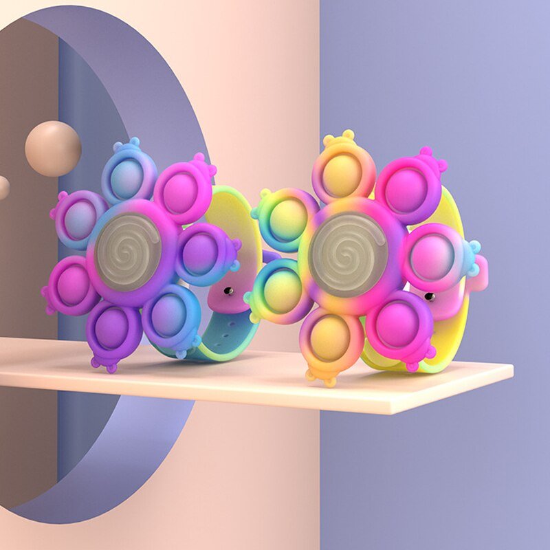 Spinning Pop Bubble Bracelet - Anti Stress Pops Wristband Light Bracelet for Kids