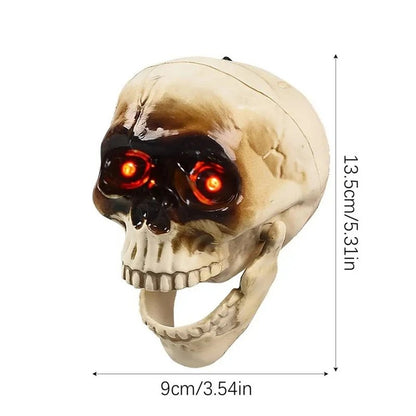 Spooky Halloween Skull Head - Skull Heads with Motion Sensor Halloween Decorations, Scary Sound, Spooky Decoration