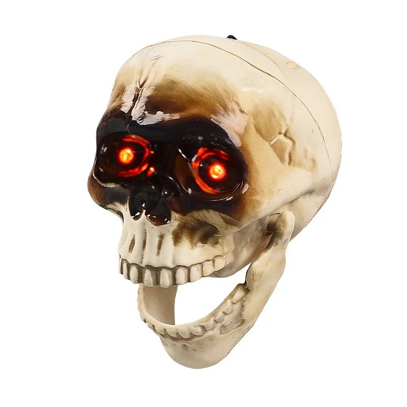 Spooky Halloween Skull Head - Skull Heads with Motion Sensor Halloween Decorations, Scary Sound, Spooky Decoration