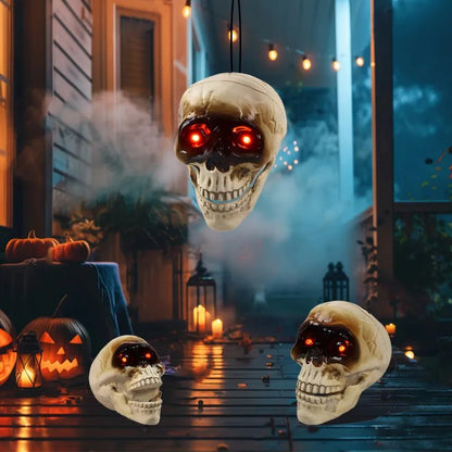 Spooky Halloween Skull Head - Skull Heads with Motion Sensor Halloween Decorations, Scary Sound, Spooky Decoration