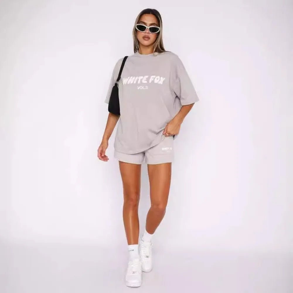 Sporty Casual Loose Printed T-Shirt and Shorts – Spring Perfect Chic Two-Piece Set for Women