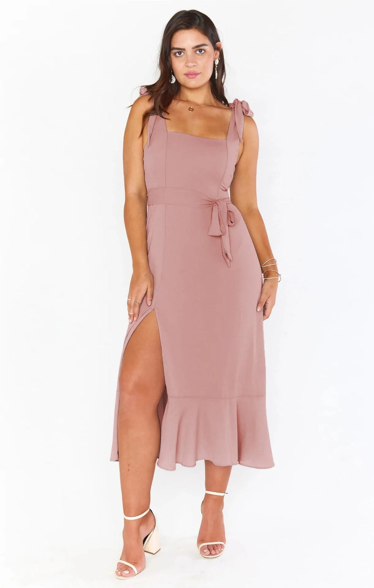 Spring/Summer Chiffon A-Line Strap Dress – Elegant Solid Color Ankle-Length Evening Bodycon Dress with Square Neck