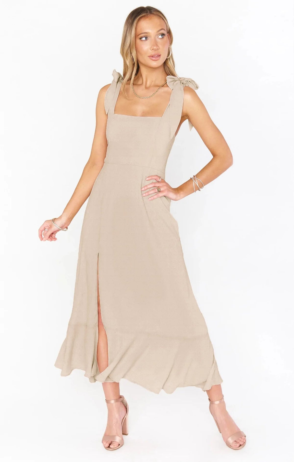 Spring/Summer Chiffon A-Line Strap Dress – Elegant Solid Color Ankle-Length Evening Bodycon Dress with Square Neck