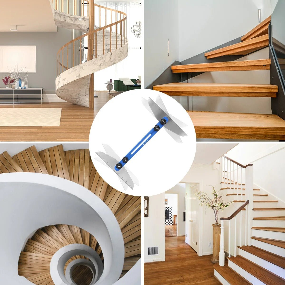 Stair Tread Jig Template Tool - Adjustable  Gauge for Stairs Risers, Shelves  and Partitions