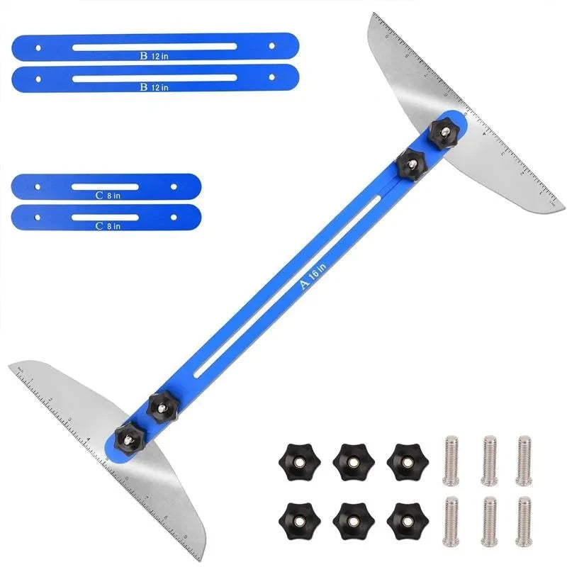 Stair Tread Jig Template Tool - Adjustable  Gauge for Stairs Risers, Shelves  and Partitions