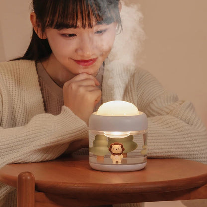 Starry Sky Wireless LED Projector Humidifier – Wireless Rechargeable Night Light with 2000mAh Battery for Dreamy Ambiance & Hydration