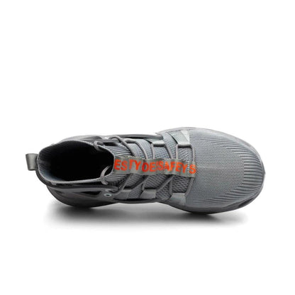 Steel Toe Safety Work Boots  -  High Top Men Safety Shoes Steel Toe Sneakers Man Puncture Proof Work Safety Boots