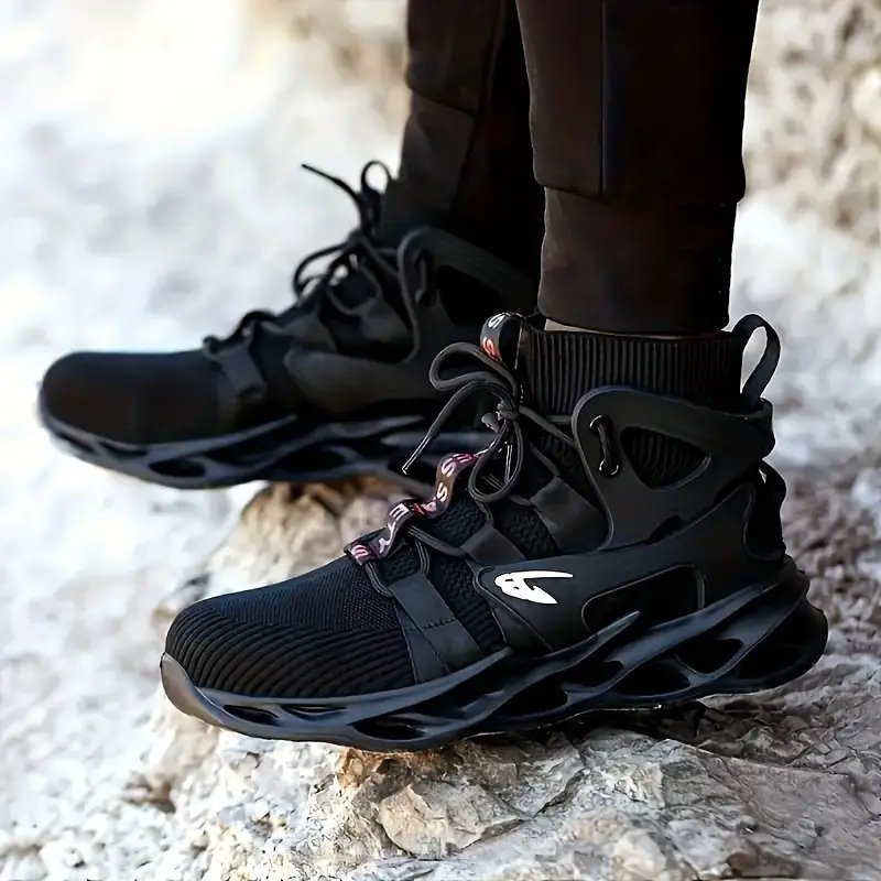Steel Toe Safety Work Boots  -  High Top Men Safety Shoes Steel Toe Sneakers Man Puncture Proof Work Safety Boots