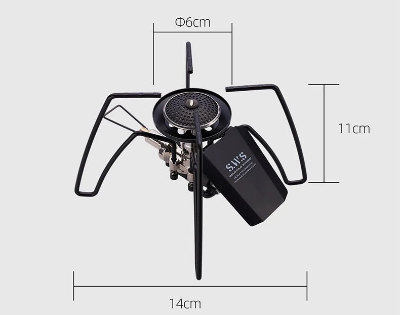 Spider Folding Camping Stove – Compact Outdoor Gas Burner for BBQ, Hiking, Tableware & Emergency Cooking Setup