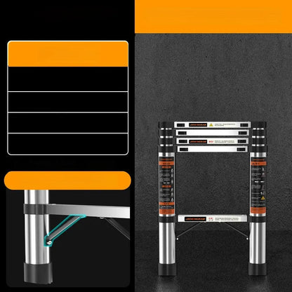 Heavy-Duty Telescopic Folding Ladder – Professional Aluminum Alloy Loft Ladder for Safe, Multifunctional Household Use and Easy Lifting