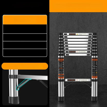 Heavy-Duty Telescopic Folding Ladder – Professional Aluminum Alloy Loft Ladder for Safe, Multifunctional Household Use and Easy Lifting