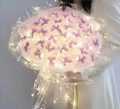 DIY Handmade Butterfly Bouquet – Romantic Artificial Flower Gift Bag for Proposals, Birthdays, Weddings, or Thoughtful Surprise Moments