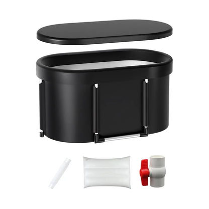 Portable Ice Bath Tub – Heavy Duty Foldable Cold Plunge or Hot Bath Barrel for Home, Camping, and Recovery Therapy