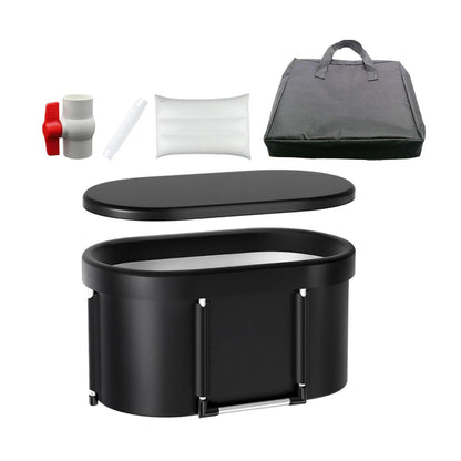 Portable Ice Bath Tub – Heavy Duty Foldable Cold Plunge or Hot Bath Barrel for Home, Camping, and Recovery Therapy