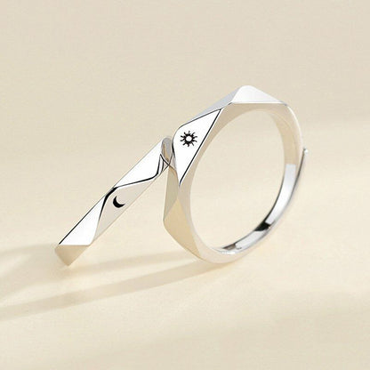 Sun and Moon Couple Rings - Couple Rings Set Promise Wedding Bands Men Women Jewelry Perfect for Valentine's Day