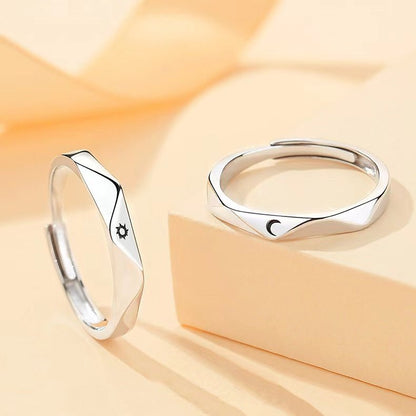 Sun and Moon Couple Rings - Couple Rings Set Promise Wedding Bands Men Women Jewelry Perfect for Valentine's Day
