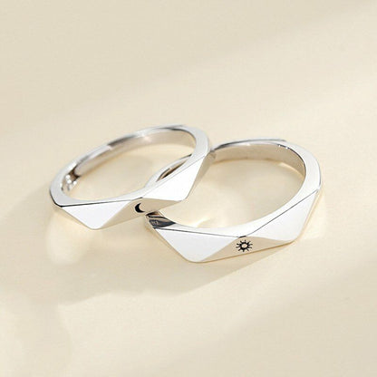 Sun and Moon Couple Rings - Couple Rings Set Promise Wedding Bands Men Women Jewelry Perfect for Valentine's Day