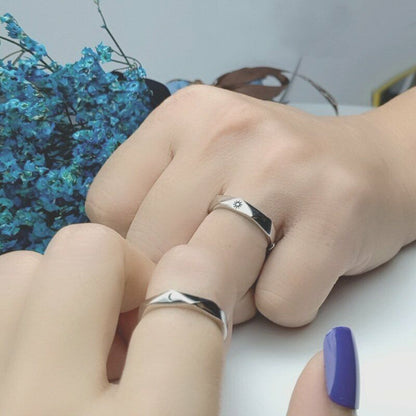 Sun and Moon Couple Rings - Couple Rings Set Promise Wedding Bands Men Women Jewelry Perfect for Valentine's Day