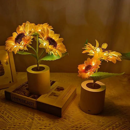 Sunflower Lamp - Artificial Sunflower in Pot with LED Lights for Valentine's Day, Mother's Day and Birthday Gifts