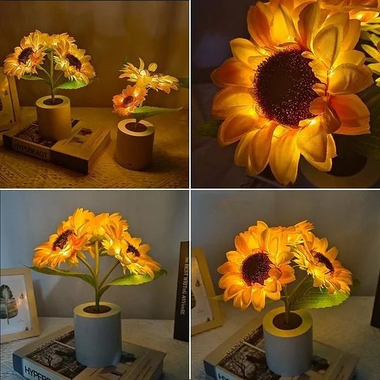 Sunflower Lamp - Artificial Sunflower in Pot with LED Lights for Valentine's Day, Mother's Day and Birthday Gifts