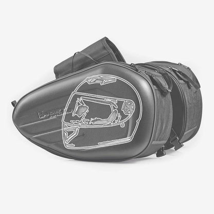 Universal Frameless Motorcycle Saddlebags – Expandable 36–58 L Throw-Over Pair