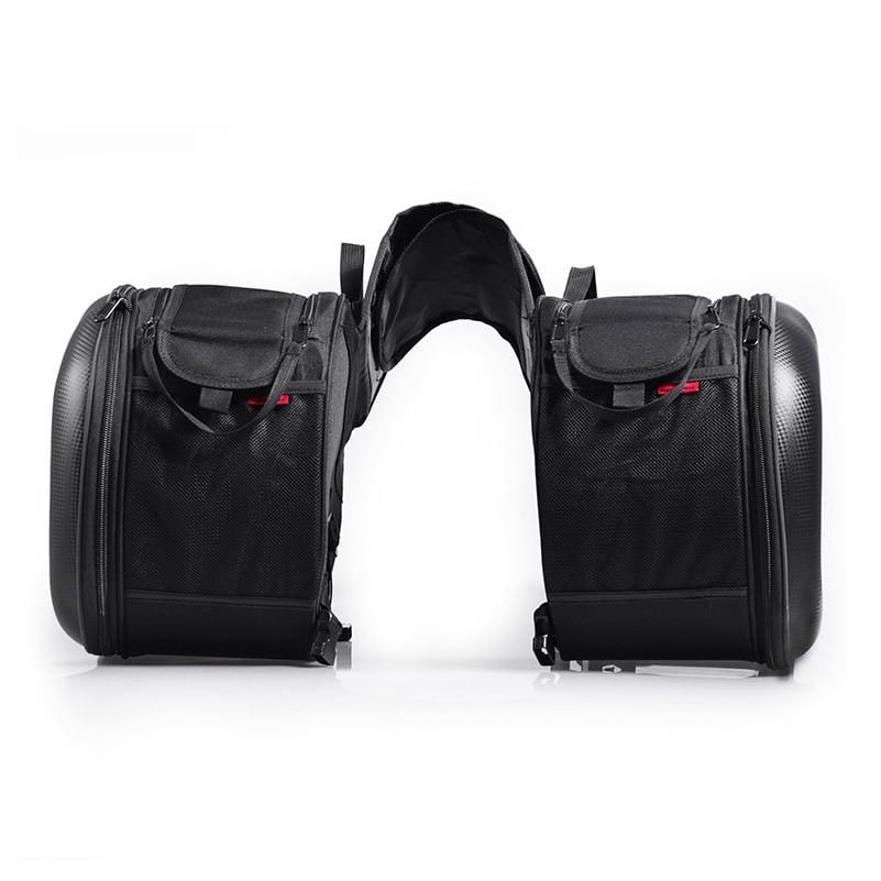 Universal Frameless Motorcycle Saddlebags – Expandable 36–58 L Throw-Over Pair