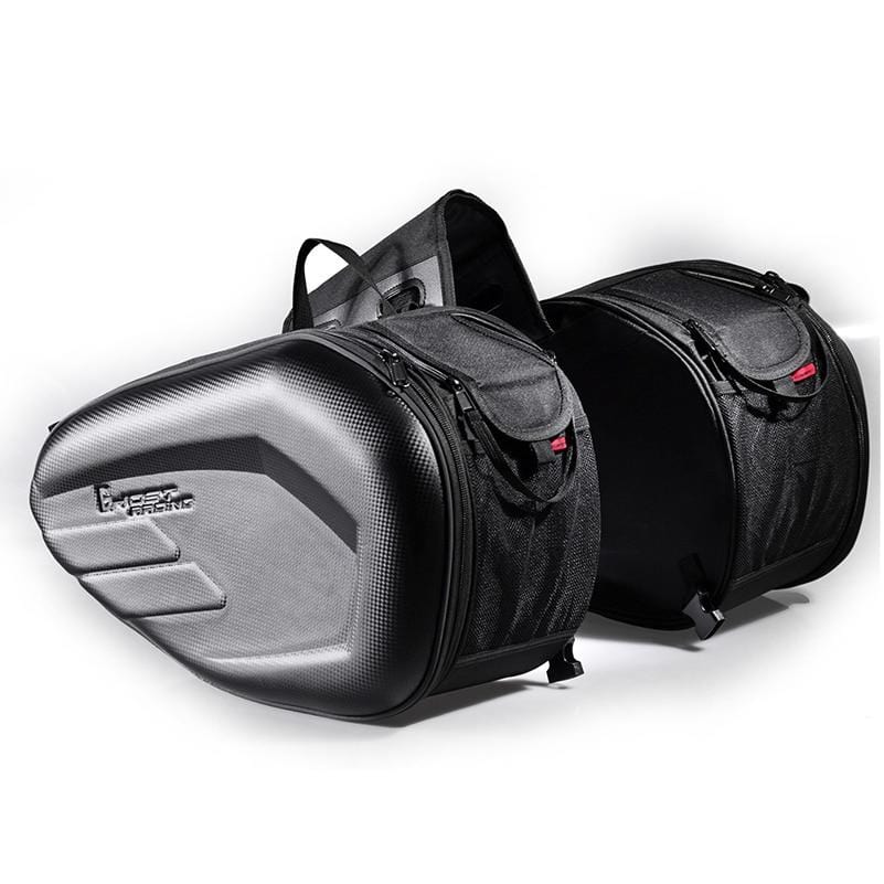 Universal Frameless Motorcycle Saddlebags – Expandable 36–58 L Throw-Over Pair