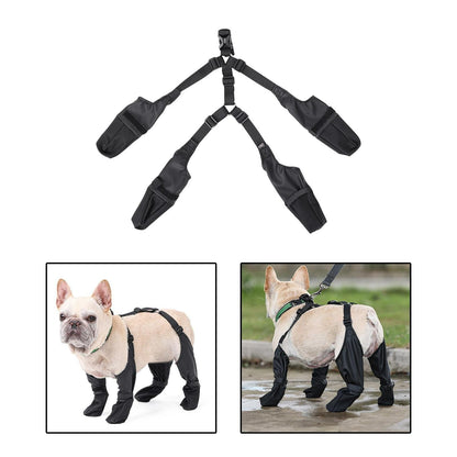 Suspender Dogs Boots - Waterproof Dog Shoes Adjustable Dog Boots Non Slip Breathable